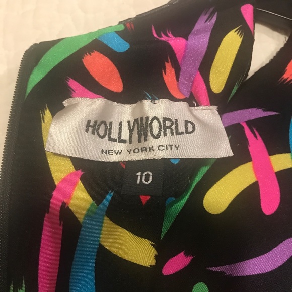 Black faux leather dress Hollyworld size 10 - Picture 6 of 7